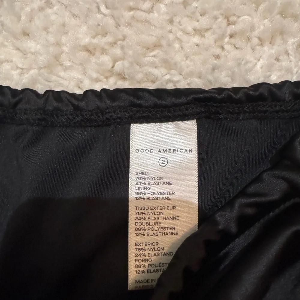 Good American Black satin Bikini Set